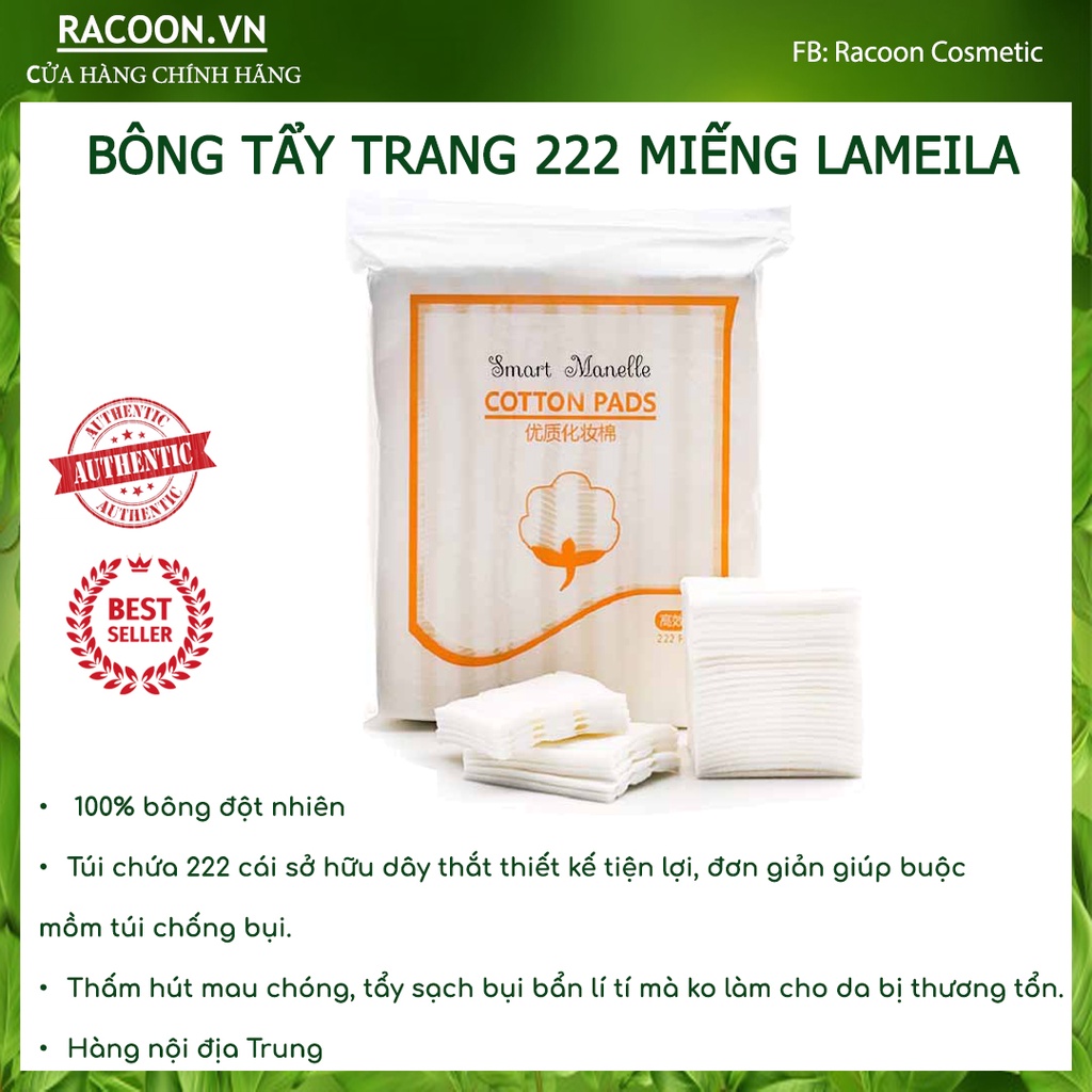 Bông tẩy trang 222 miếng 3 lớp