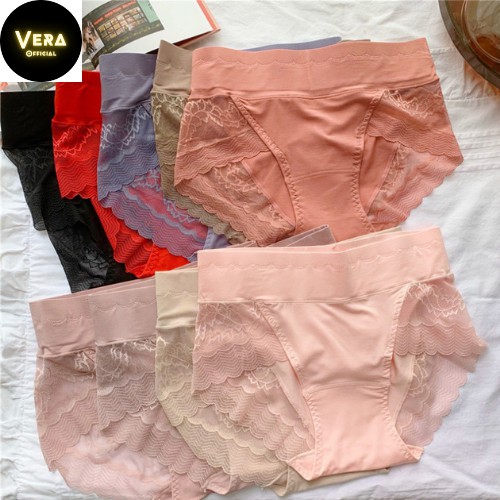 Set Quần lót nữ cotton phối ren cạp cao gen bụng, quần chíp nữ hàng cao cấp Free size (V3:75-95cm) _M01 | BigBuy360 - bigbuy360.vn