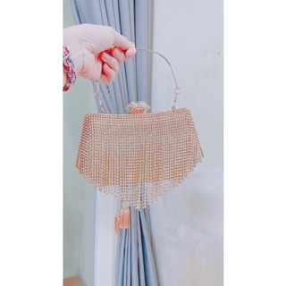 Cốp đi tiệc đính đá siêu sang (Full box kèm dây đeo)