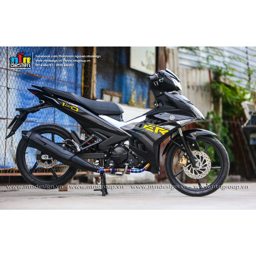 Tem /decal Rời Dán Xe Exciter 150 Mẫu Zin 2021 Đen Xám Vàng Cực Đẹp, Hàng 3 Lớp Chất Lượng Cao