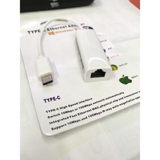 Cáp TYPE C ra cổng LAN RJ45 Ethernet Adapter