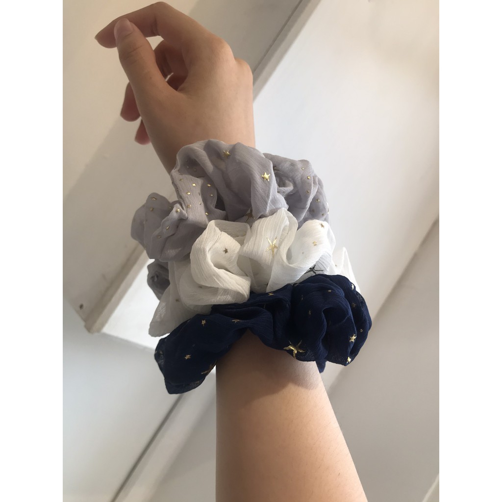 [Nowship2h] Cột Tóc, Dây Cột SCRUNCHIES Ngôi Sao Nhiều Màu - Mã DT002