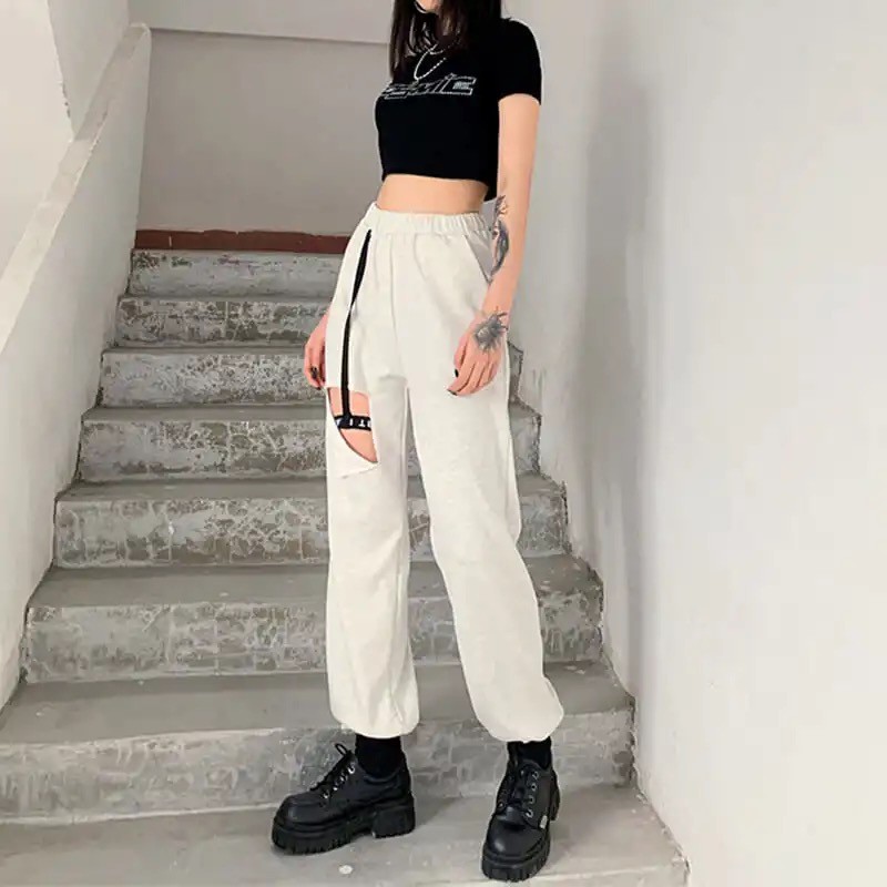 Quần Jogger Nữ Lưng Cao Rách Gối Thời Trang Hè 2021 | BigBuy360 - bigbuy360.vn