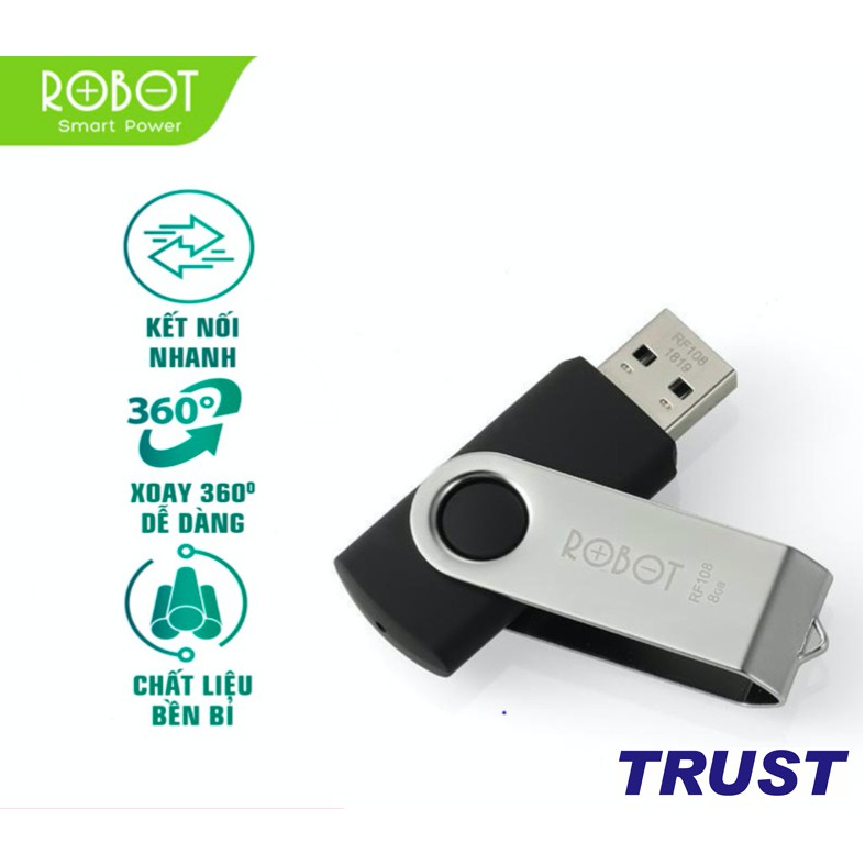 USB 8GB/16GB/32GB ROBOT RF108/RF116/RF332, Tốc Độ Ghi Hơn 6M/S – Tốc Độ Đọc Hơn 10M/S - BẢO HÀNH 36 THÁNG