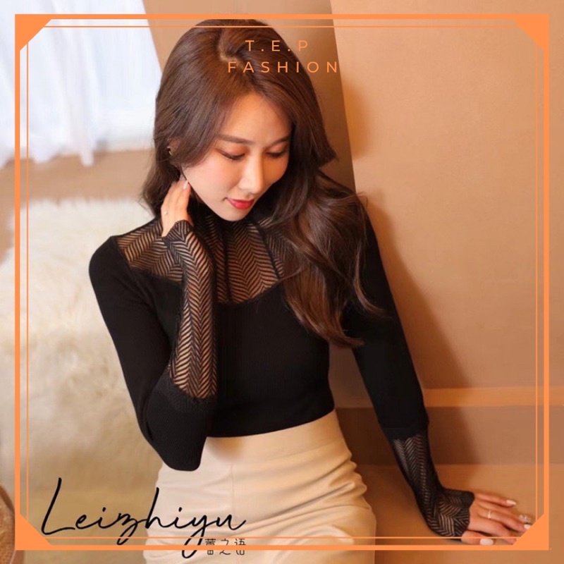 Áo Giữ Nhiệt Ren Nữ Cổ Tròn,Áo Thun Dài Tay Body Cổ Ren Nữ Cao Cấp Tep Fashion - AGN006