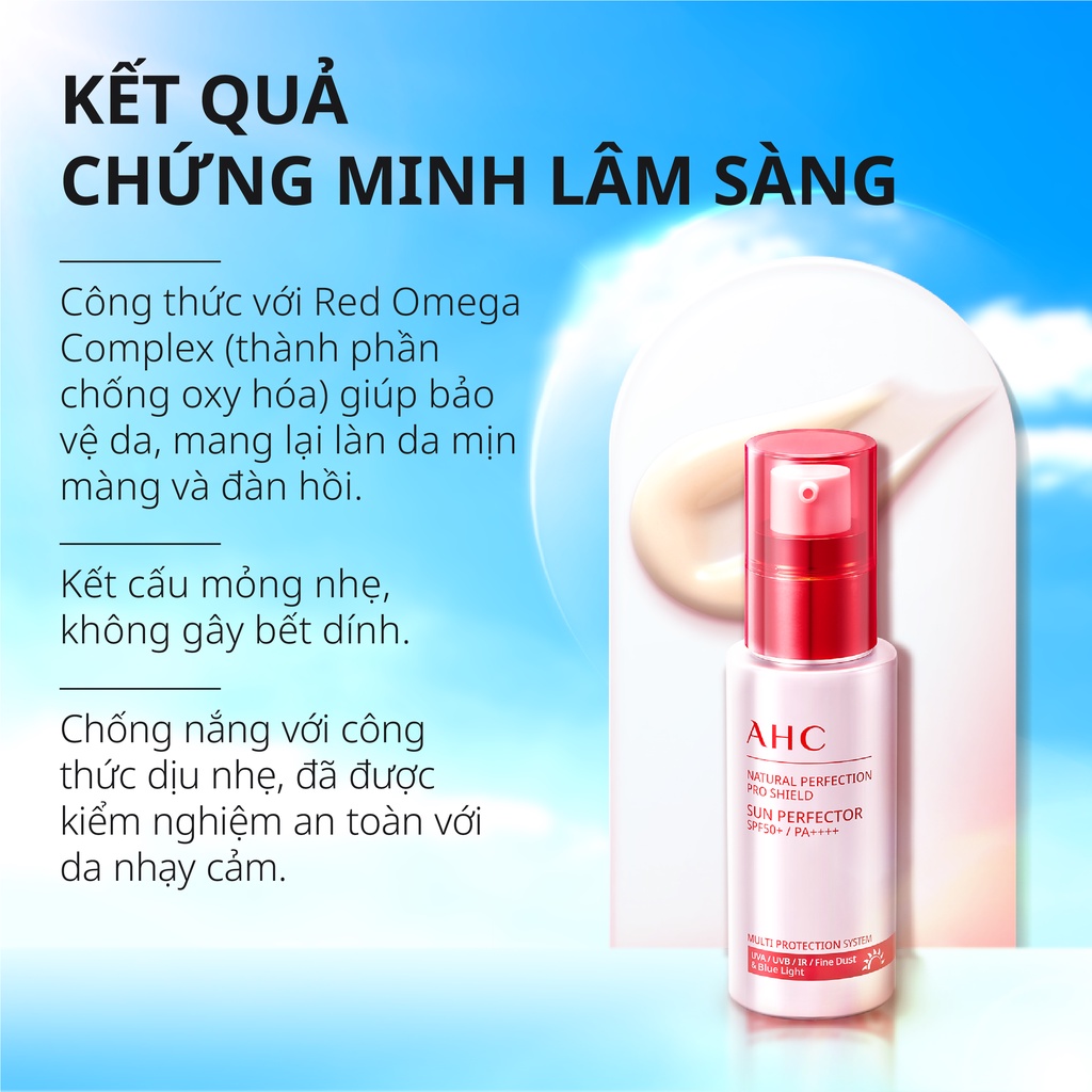 [Mã COSAHC11 giảm 10% đơn 600k] Kem Chống Nắng AHC Natural Perfection Pro Shield Sun Perfector 40ml