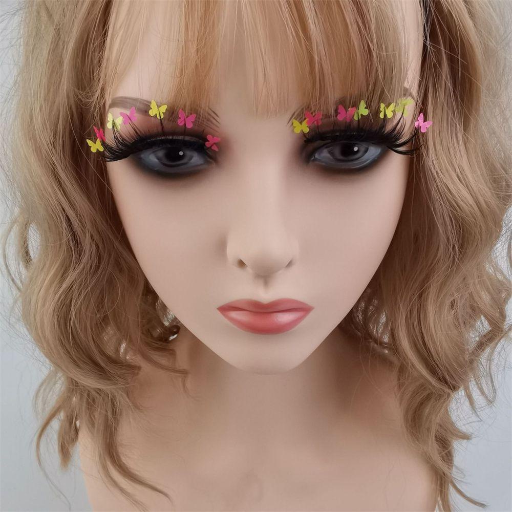 LAY Cặp Lông Mi Giả 3D Dày Dặn Đính Kim Sa Lấp Lánh