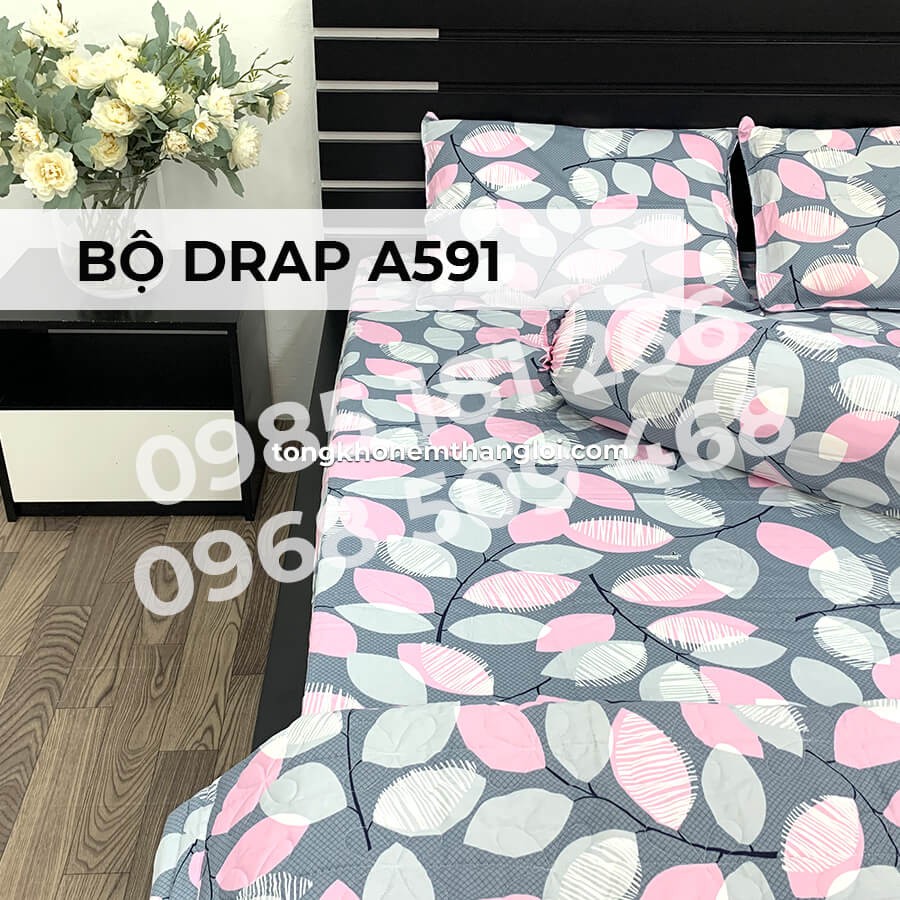 [Ảnh Thật] A591 - Bộ Drap Cotton 4 món Thắng Lợi Chính Hãng (Ga Nệm, Áo Gối)