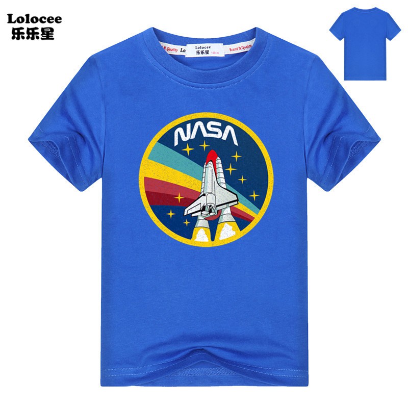 NASA Áo Thun Tay Ngắn In Hình Tàu Con Thoi Vintage Cho Bé