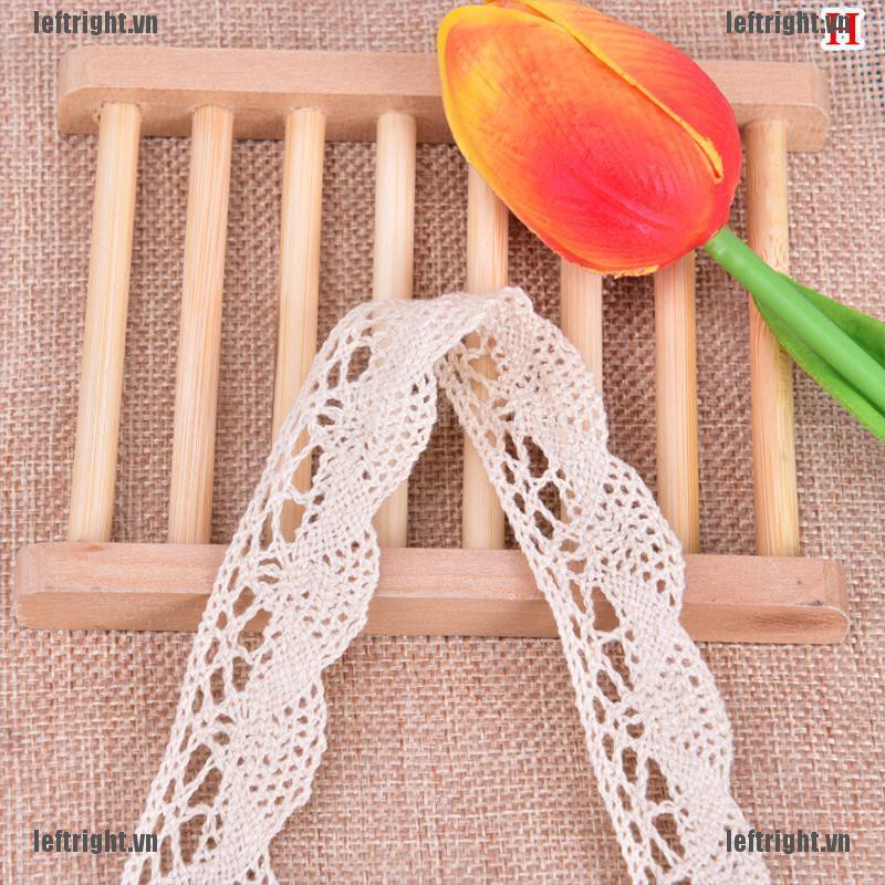 Cuộn ruy băng cotton dạng ren 5Yard dành cho may đồ thủ công handmade DIY