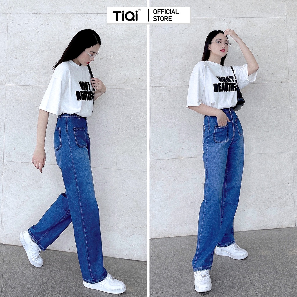 Quần Jean Ống Rộng Nữ TiQi Jeans Phong Cách Streetstyle B2-204