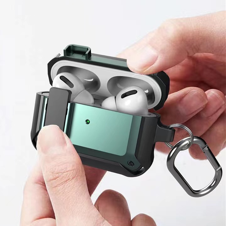 Vỏ Bảo Vệ Hộp Sạc Tai Nghe Bluetooth Không Dây AirPods 1 2 3 Pro Bằng Silicon Mềm Chống Sốc Có Vòng Nhẫn