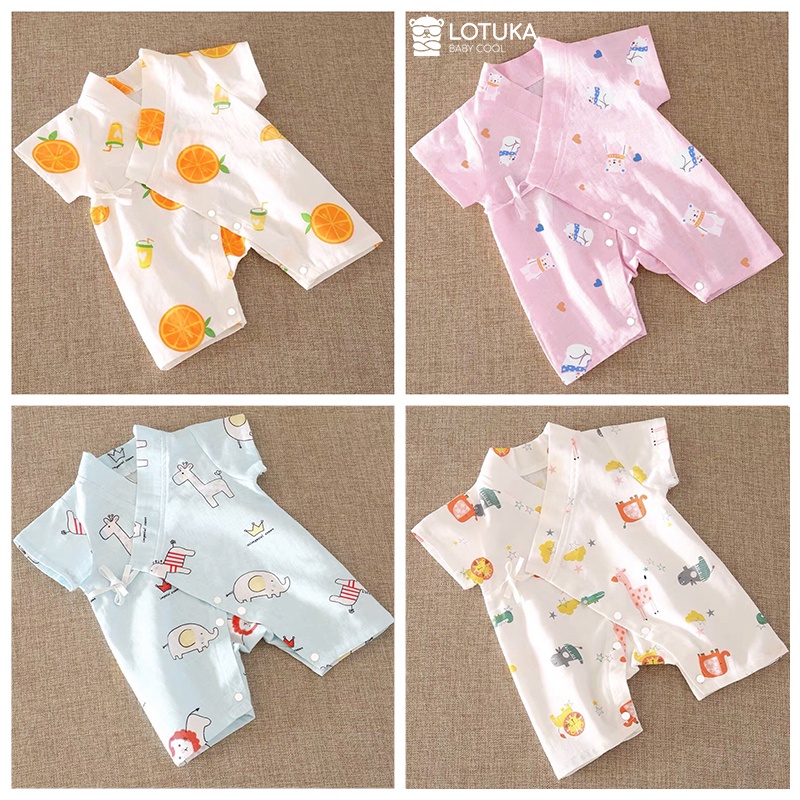 Bộ body đùi bé trai bé gái mẫu bodysuit cho bé cộc tay Buộc Dây chất vải cotton mềm mịn mẫu quần áo sơ sinh từ 3-12kg