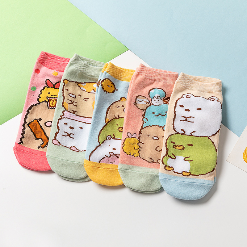 Set 5 Đôi Vớ Cotton Họa Tiết Hoạt Hình Nhật Bản Dễ Thương | BigBuy360 - bigbuy360.vn