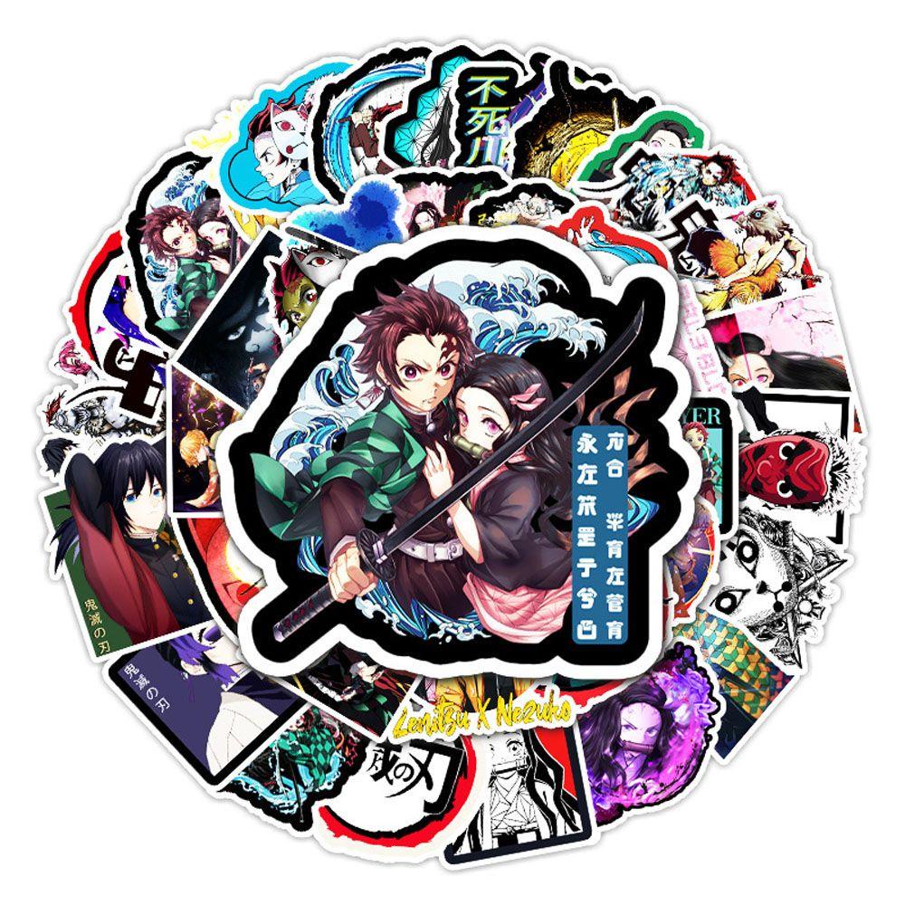 Sticker Dán Trang Trí Ván Trượt / Guitar Họa Tiết Demon Slayer 15H Chống Nước