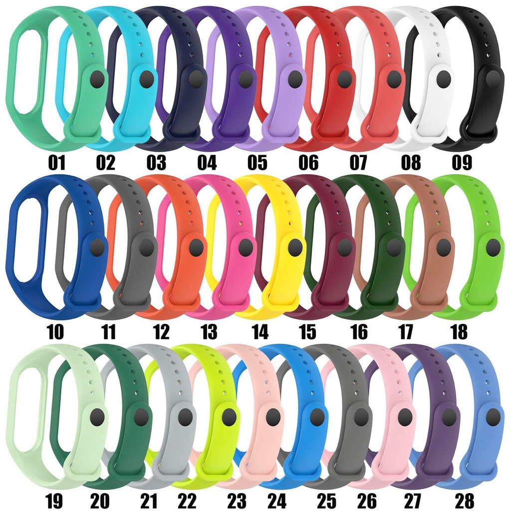 MYRONGVN Dây Đeo Thay Thế Chất Liệu Silicon Màu Trơn Cho Xiaomi Mi Band 7