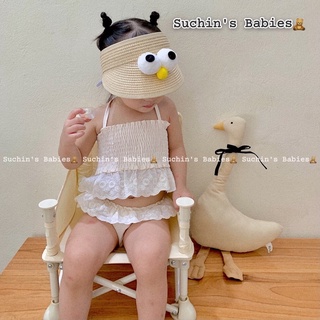 Bộ bơi áo 2 dây cute cho bé gái Suchin