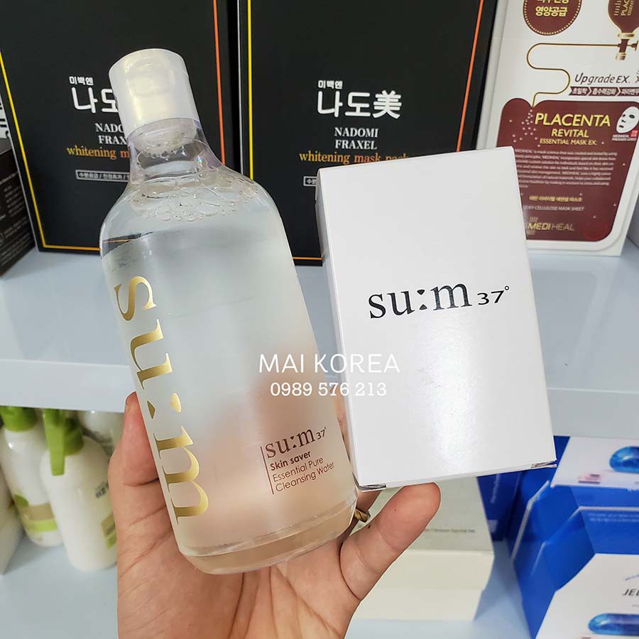 Nước Tẩy Trang Làm Sạch Sâu Dịu Nhẹ Su:m37 Skin Saver Essential Pure Cleansing Water 400ml - 100ml Hàn Quốc