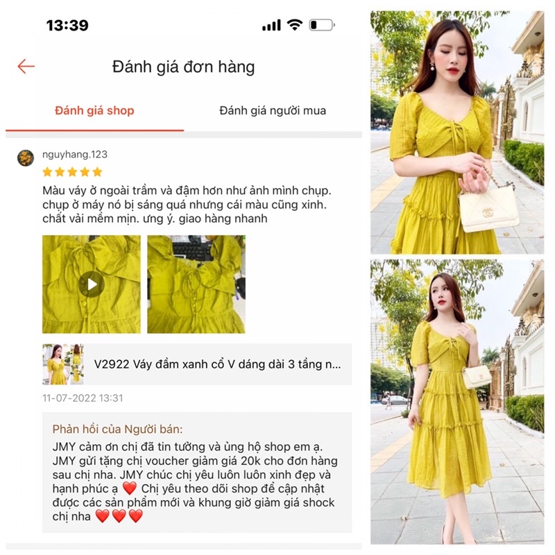 V2922 Váy đầm xanh bơ cổ V dáng dài 3 tầng nữ tính -  Dolce viva colection