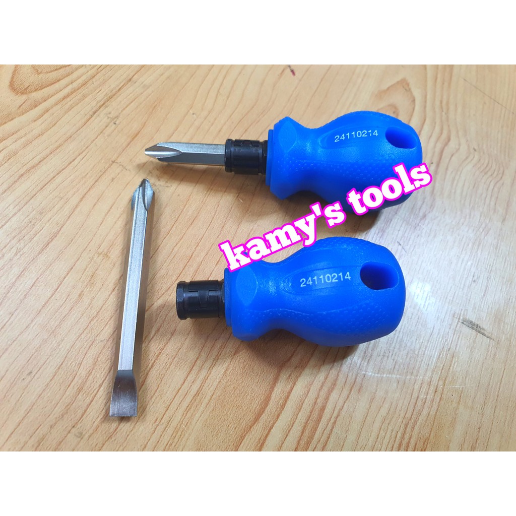 Tua vít lùn 2 đầu bake dẹp Kingtony PH2 dài 38mm model 24110214