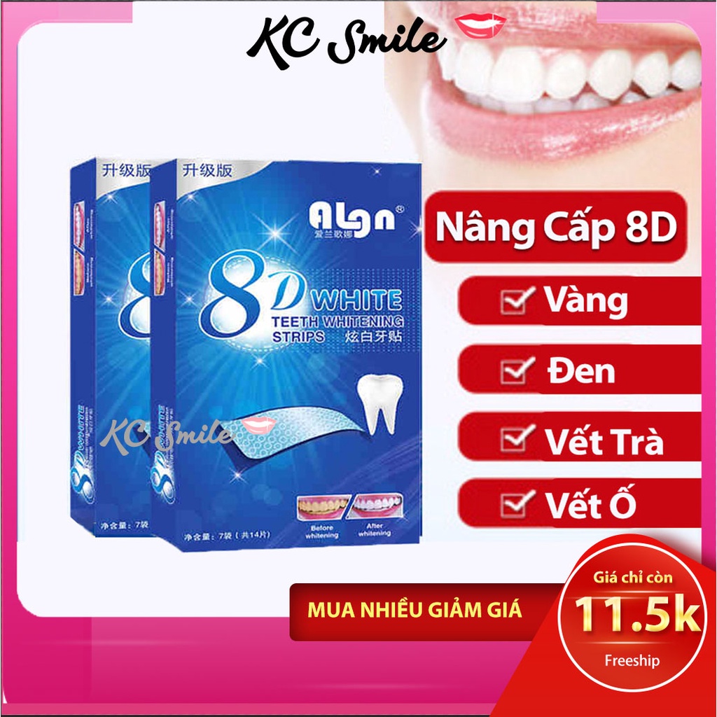 Miếng Dán Trắng Răng 8D White Teeth Whitening Strips - Trắng Răng Hiệu Quả Giá Rẻ  (BEST SELLER)