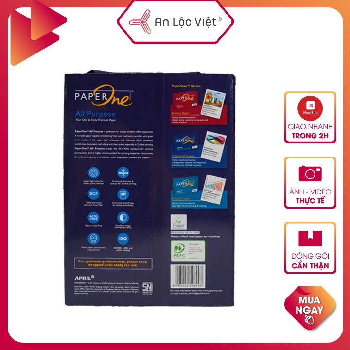 Giấy A4 PaperOne 70 gsm - 80gsm 500 tờ (1 ream)