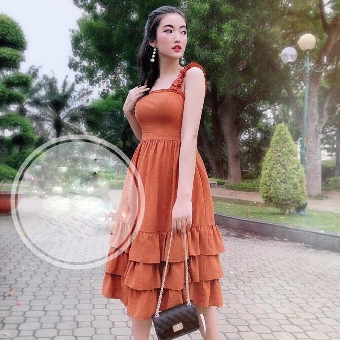 ĐẦM NỮ 2 DÂY XẾP LY 3 TẦNG NỮ TÍNH THỜI TRANG NỮ ARAVA BT65 | BigBuy360 - bigbuy360.vn