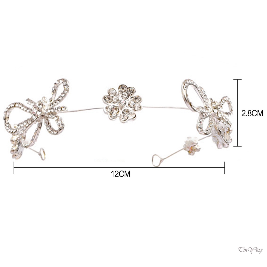 Cài tóc nữ GETNOIVAS dây hợp kim mỏng hình hoa đính đá lấp lánh