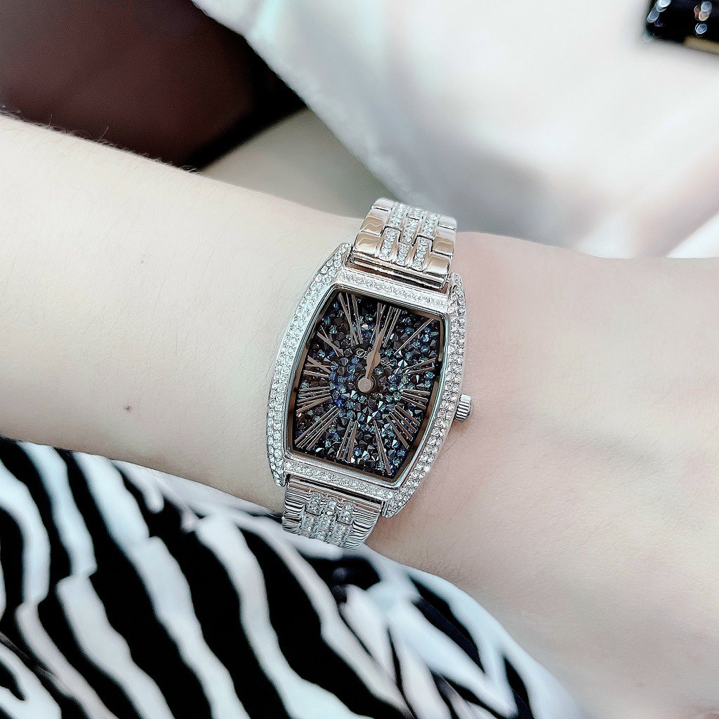 Set Đồng Hồ Davena Nữ D31630 Silver Với 3 Dây Da Authentic