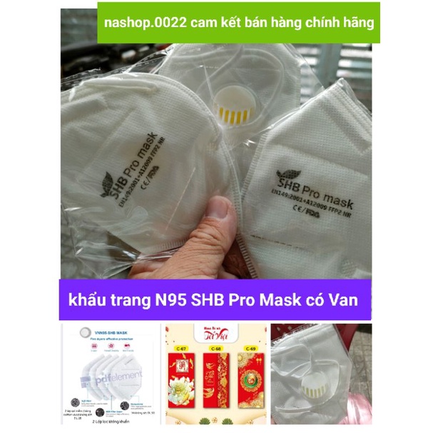 Khẩu trang N95 có Van SHB Pro Mask. 5 lớp, hộp/10 chiếc