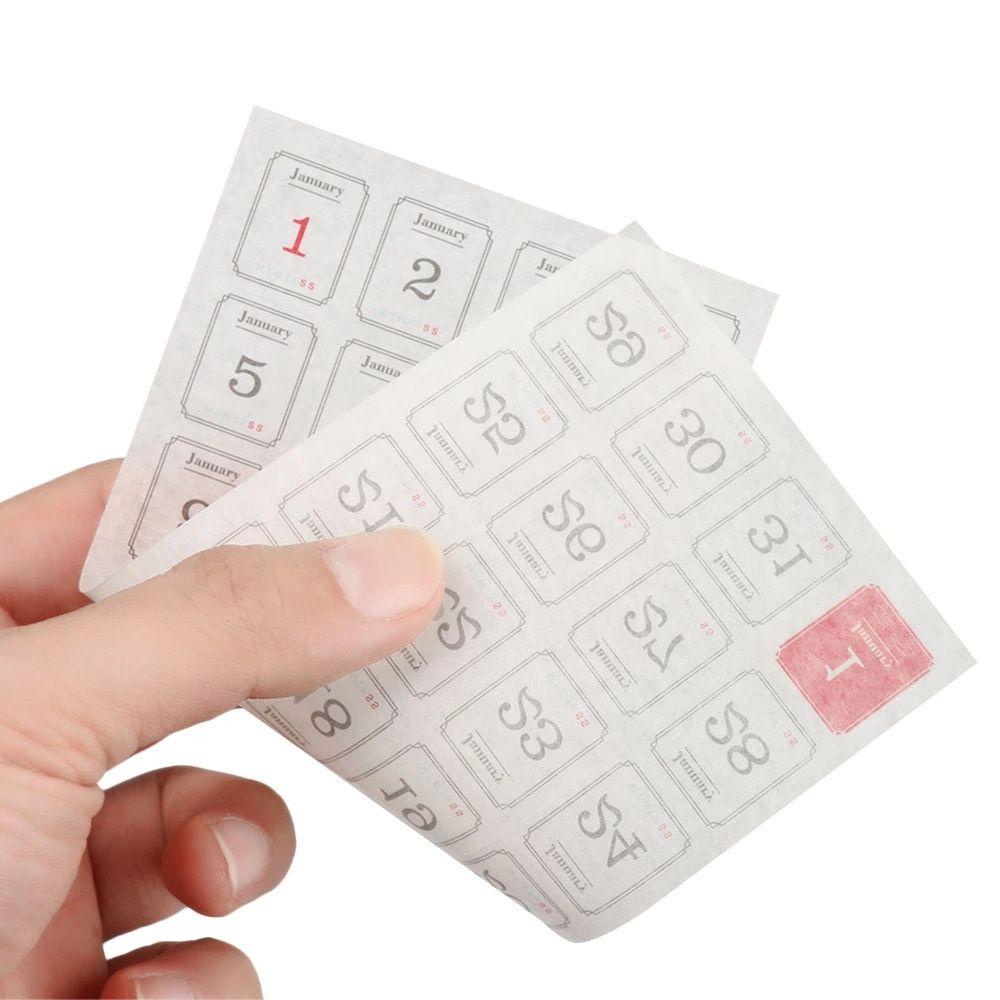 Bộ 12 Tờ Sticker Dán Trang Trí Sổ Tay DIY Hình Lịch Tiện Lợi