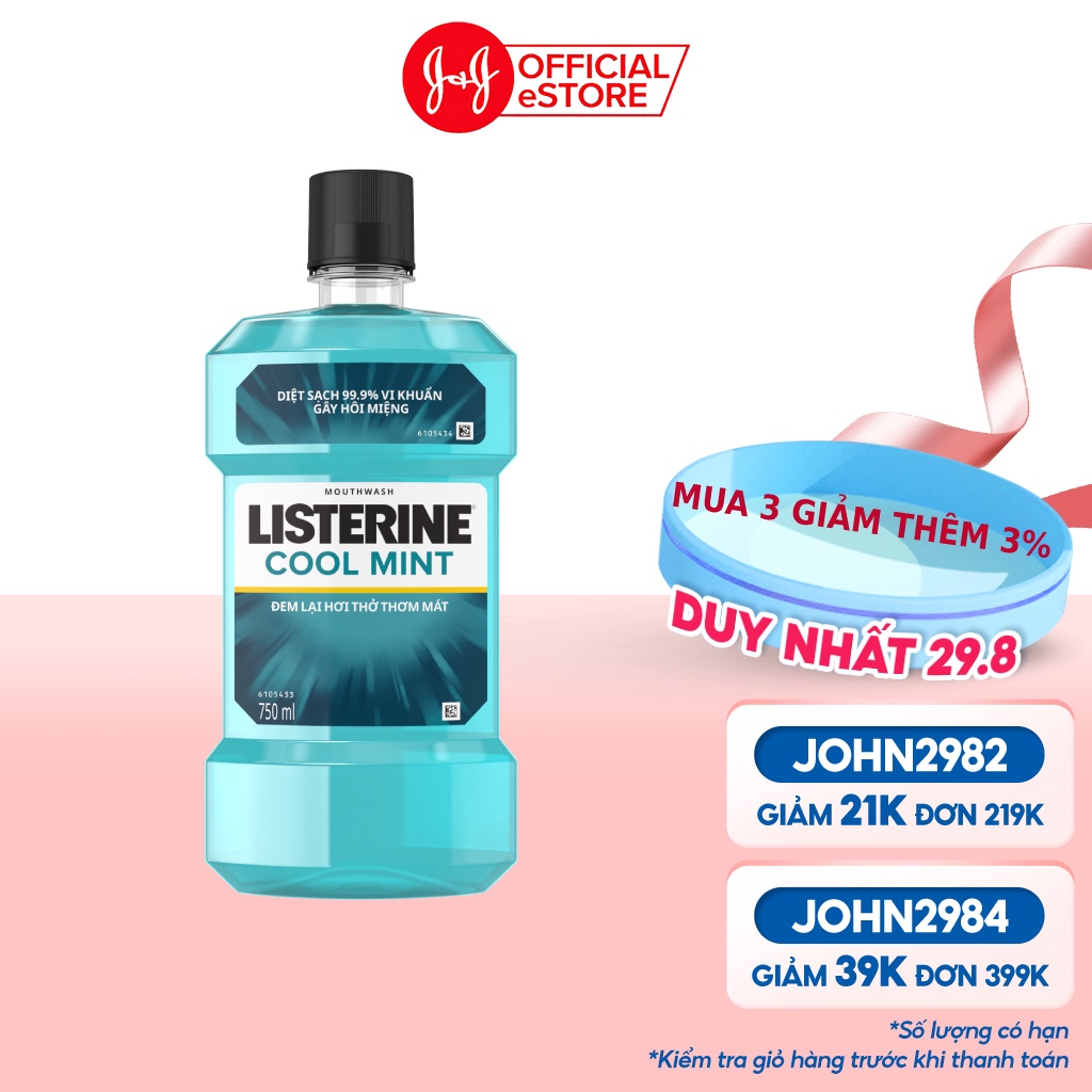 Nước súc miệng Listerine coolmint 750ml - 100945522