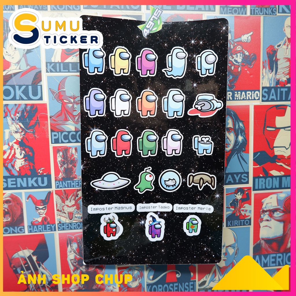 Set 22 Sticker Among Us - Chống Nước - Bền Màu - Dán Laptop , Dán Điện Thoại , Dán Mũ Nón Bảo Hiểm , Dán Vali, Dán Xe..