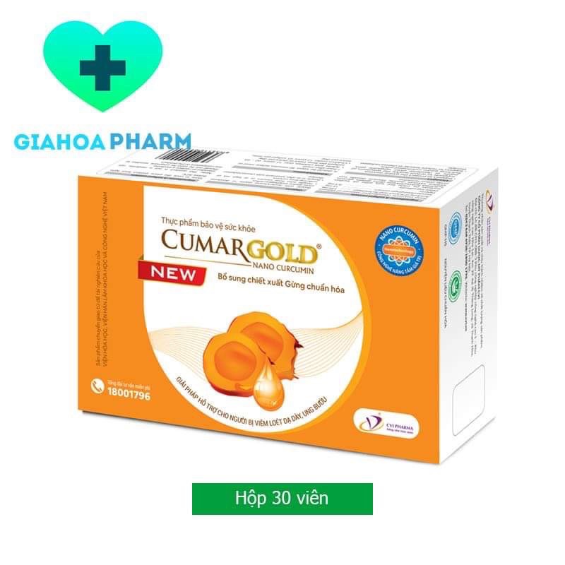 CumarGold New (Nano Curcumin) - Viên uống hỗ trợ cho người viêm loét dạ dày, ung bướu