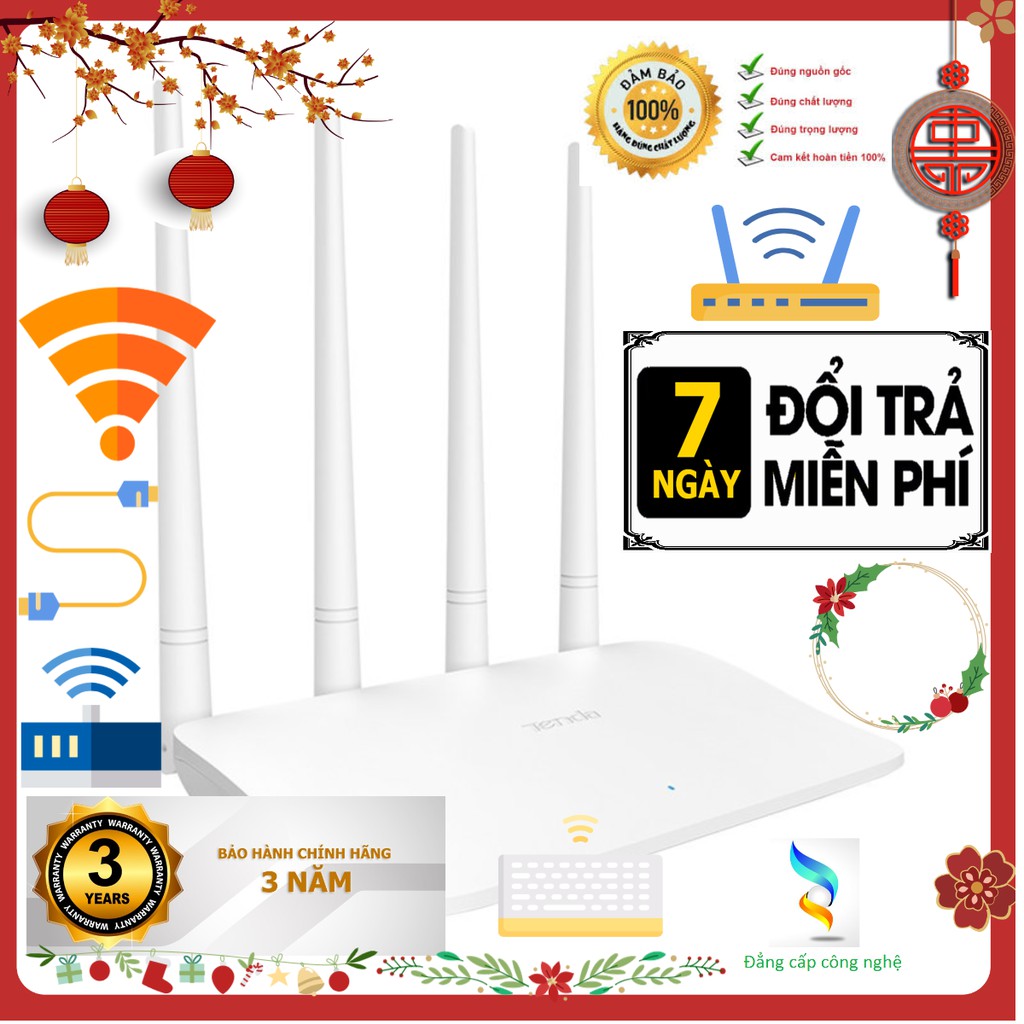 Bộ phát wifi Tenda F6 4 râu cao cấp, , bộ phát wifi chuẩn tốc 300M - Bảo hành 36 tháng