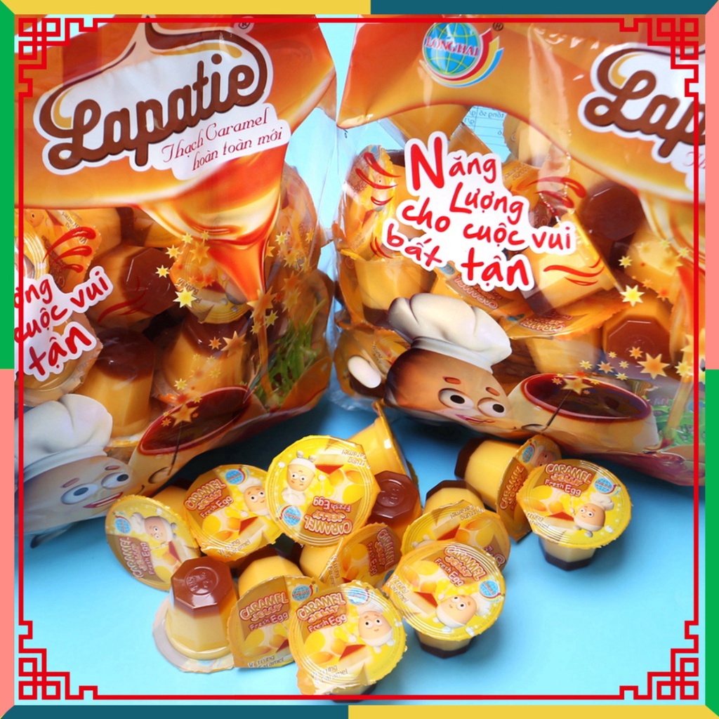 Thạch caramel Lapatie, thạch caramen trứng Long Hải tải trọng túi 992 g