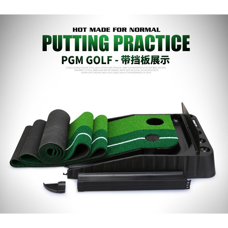 Thảm Tập Golf Putting cao cấp PGM ( có máng trả bóng ngược về vị trí đứng ) - Tặng kèm 5 bóng golf PGM