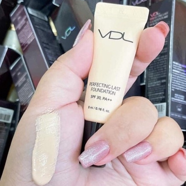 Tuýp kem nền vdl perfecting last foundation spf30 pa++ V02, A02 trang điểm nâng tông sáng da, đẹp tự nhiên dạng mini 5ml