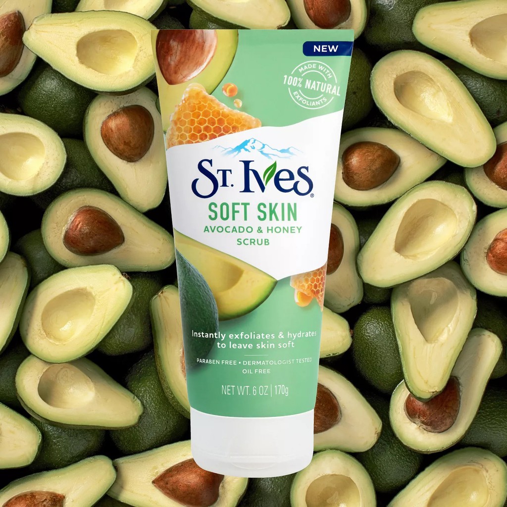 [Mã FMCGMALL - 8% đơn 250K] Sữa Rửa Mặt Tẩy Tế Bào Chết St.Ives Soft Skin Avocado And Honey Face Scrub (170g)