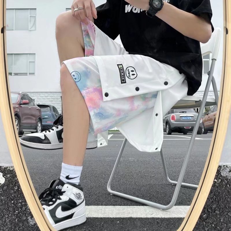 Quần Short Thể Thao Bóng Rổ Giả Hai Lớp Dáng Rộng Phối Màu Nhuộm Thời Trang Mùa Hè Cho Nam