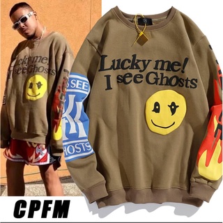 Áo Sweater Tay Dài Cổ Tròn In Hình Mặt Cười Ngộ Nghĩnh