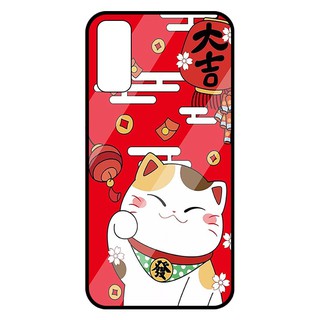 Ốp lưng Vina Case đủ dòng Vivo S1 Pro/Y3/Y11/Y20/Y12s/.. kính cường lực in hình Mèo thần tài-Tặng kèm dây đeo điện thoại