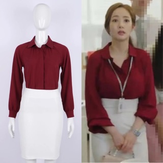 Chân váy bút chì công sở trắng - thư ký Kim