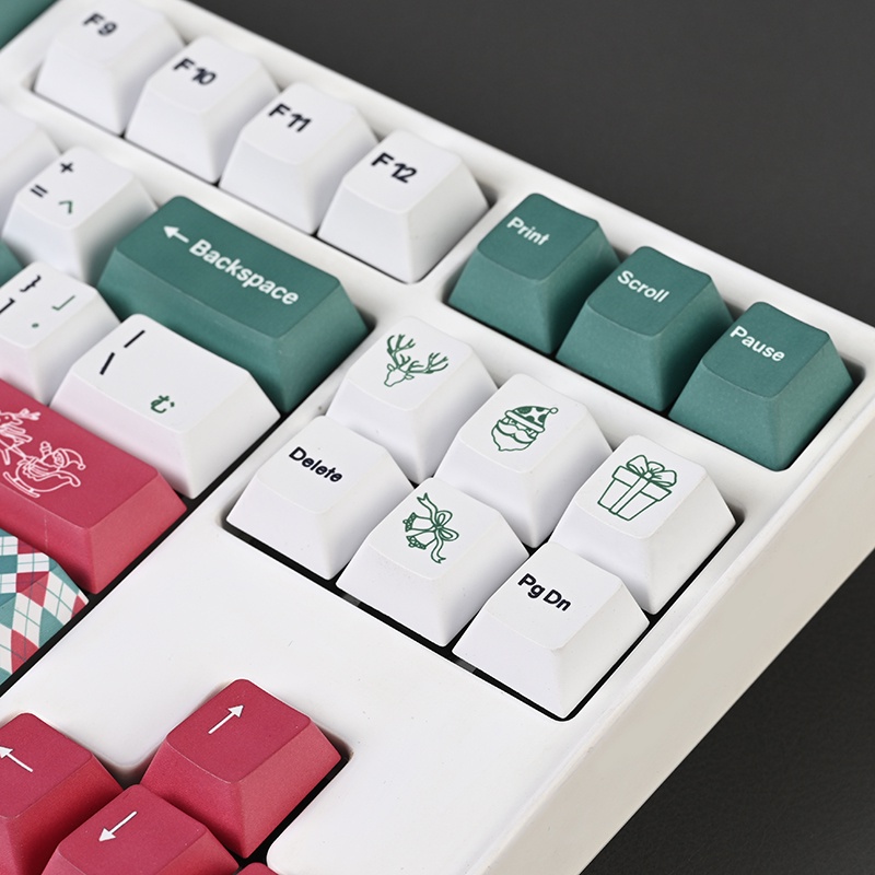 Giáng sinh Keycaps Cherry Profile PBT DYE-SUB Bàn phím cơ Keycaps Nhật Bản Keycaps 135 phím Quà tặng giáng sinh