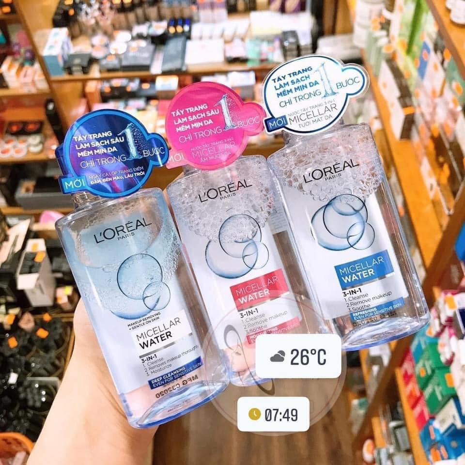 Nước tẩy trang Loreal- L'Oreal Paris 3-in-1 Micellar Water 400 ml | BigBuy360 - bigbuy360.vn