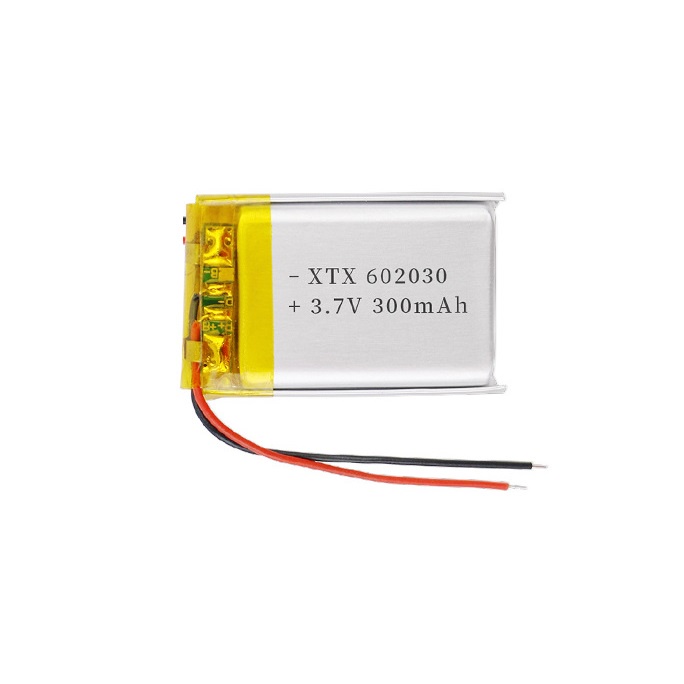 Pin lithium 602030 dung lượng 300mAh, điện áp 3,7V có mạch bảo vệ