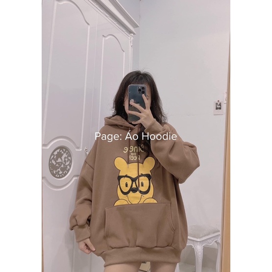 áo hodie nỉ gấu vàng đeo kính