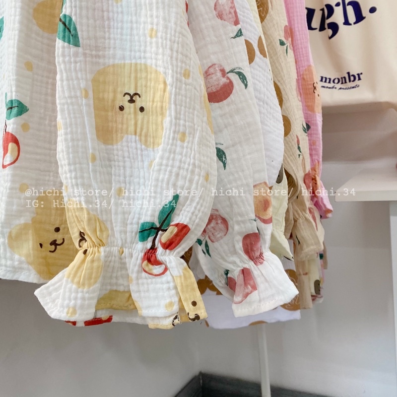 bộ ngủ pịama mặc nhà thu đông dài tay 7 hình cute ảnh thật video phong cách ulzzang hàn quốc hichi | BigBuy360 - bigbuy360.vn