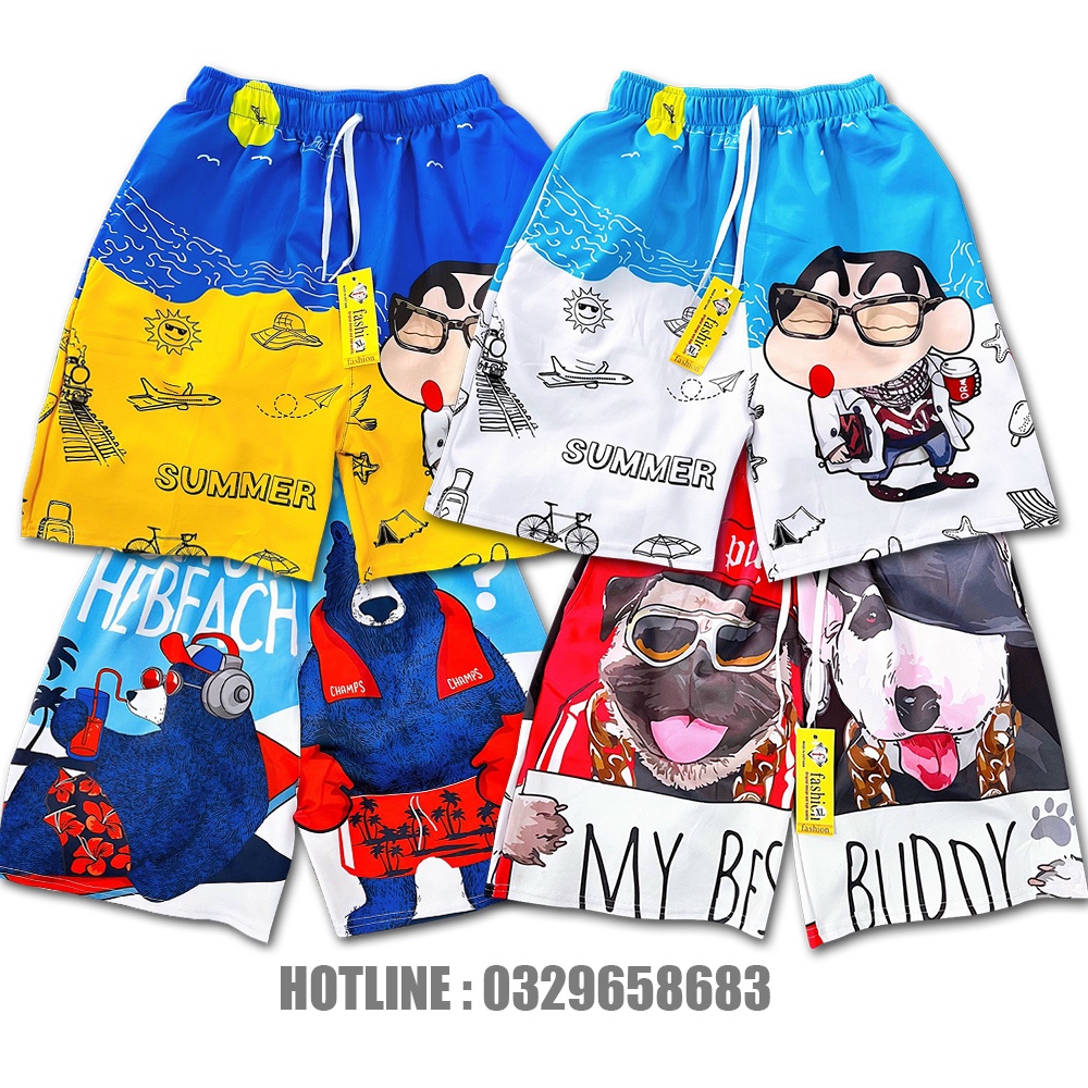 (BIG SALE) Quần short nam, Quần đùi nam in 3D chất liệu thoáng mát nhiều mẫu khác nhau, Quần đùi đi biển