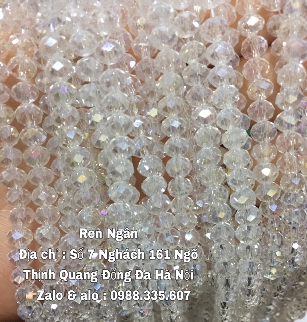 Đá pha  lê tròn góc cạnh size 6 li